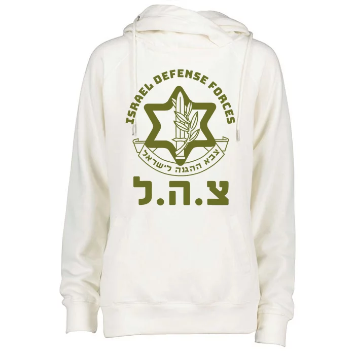 Israel Defense Forces Idf Hebrew Symbol Womens Funnel Neck Pullover Hood