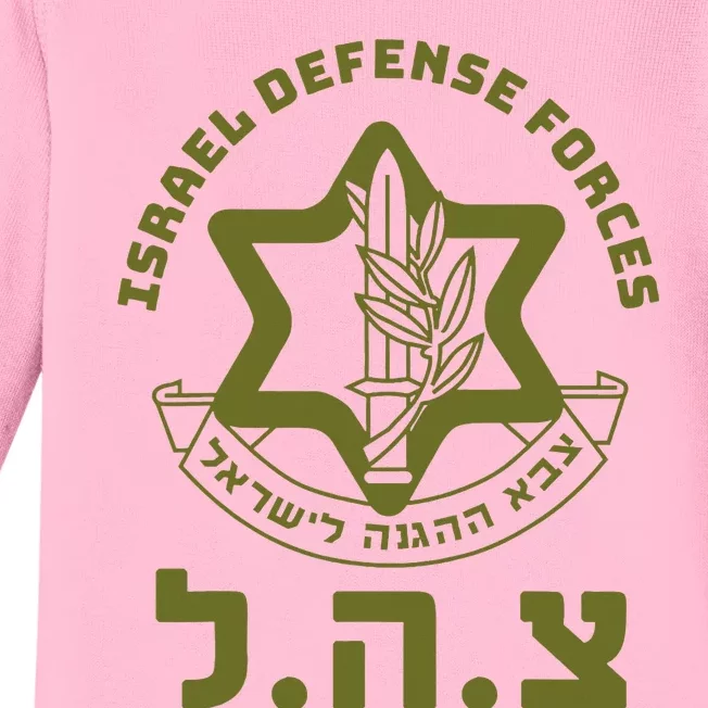 Israel Defense Forces Idf Hebrew Symbol For Israeli Military Baby Long Sleeve Bodysuit