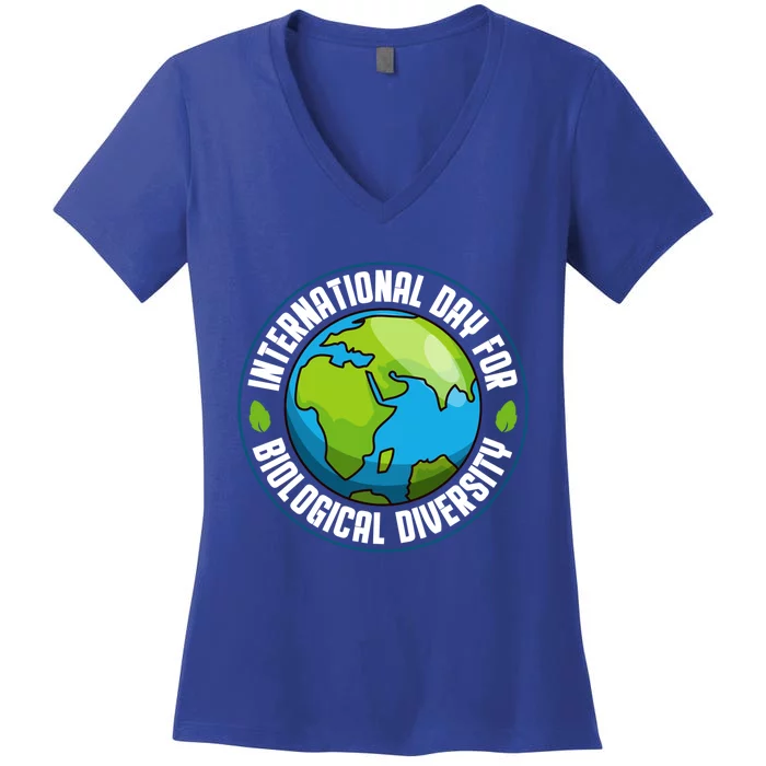 International Day For Biological Diversity Biodiversity Week Funny Gift Women's V-Neck T-Shirt