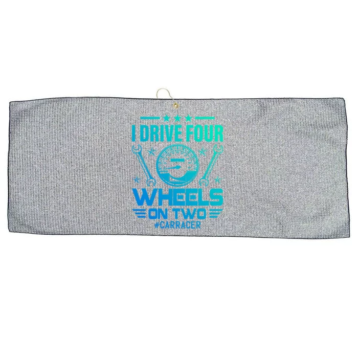 I Drive Four Wheels On Two Race Car Gift Large Microfiber Waffle Golf Towel