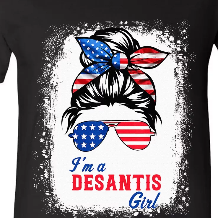 I'm Desantis Florida Governor 2024 US American Flag V-Neck T-Shirt