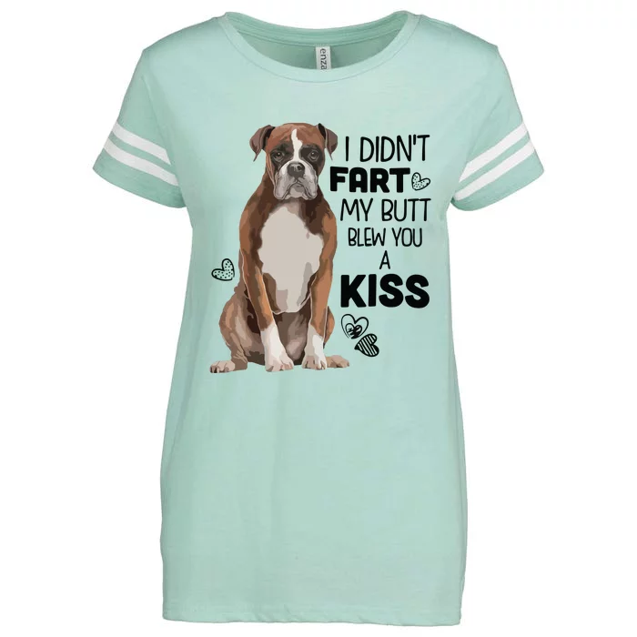 I Didnt Fart My Butt Blew You A Kiss Boxer Dog Enza Ladies Jersey Football T-Shirt