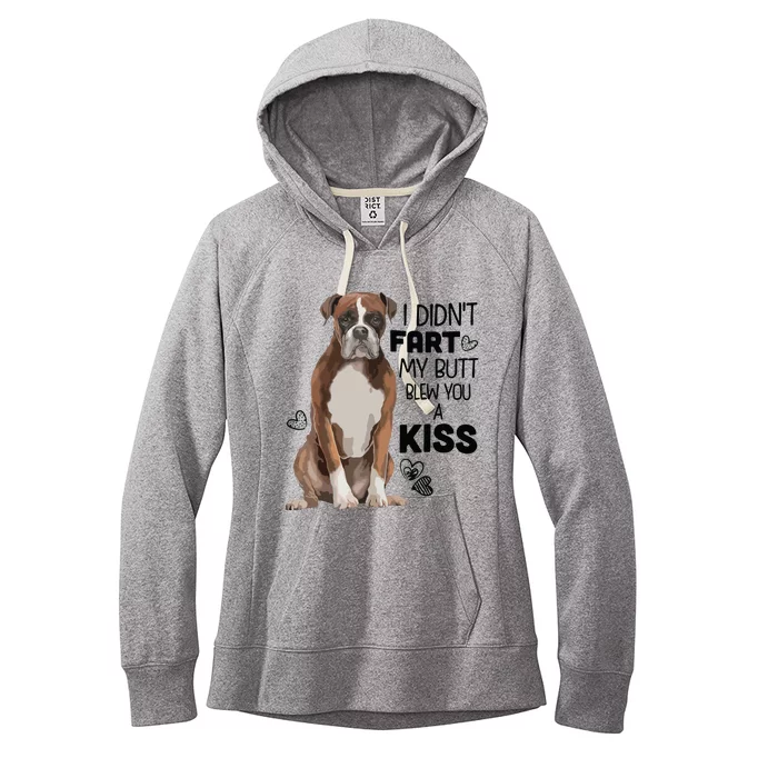 I Didnt Fart My Butt Blew You A Kiss Boxer Dog Women's Fleece Hoodie