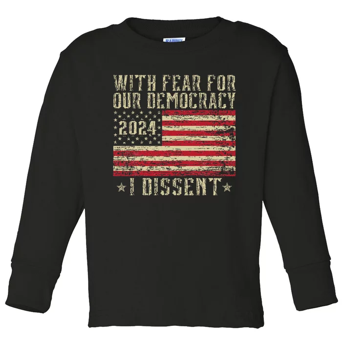 I Dissent Funny Immunity Quote Humor Toddler Long Sleeve Shirt