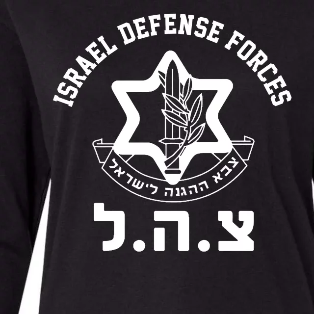 Israel Defense Forces Jewish Star Womens Cotton Relaxed Long Sleeve T-Shirt