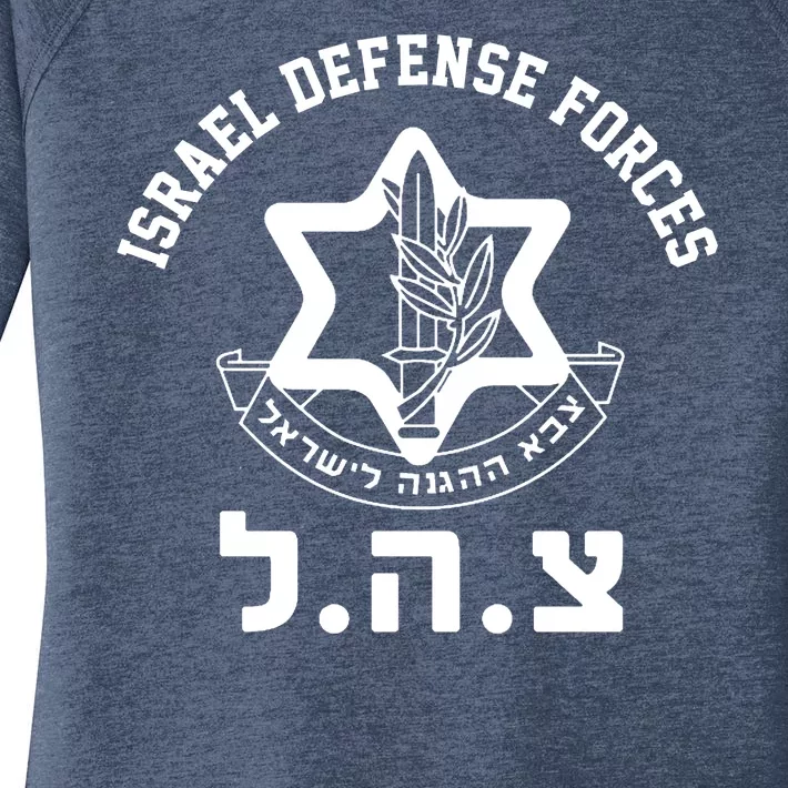 Israel Defense Forces Jewish Star Women's Perfect Tri Tunic Long Sleeve Shirt