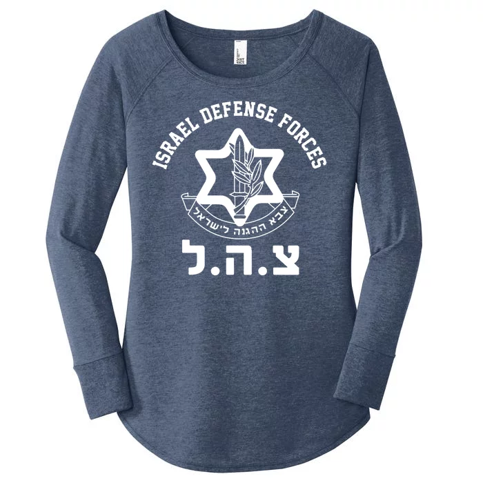 Israel Defense Forces Jewish Star Women's Perfect Tri Tunic Long Sleeve Shirt