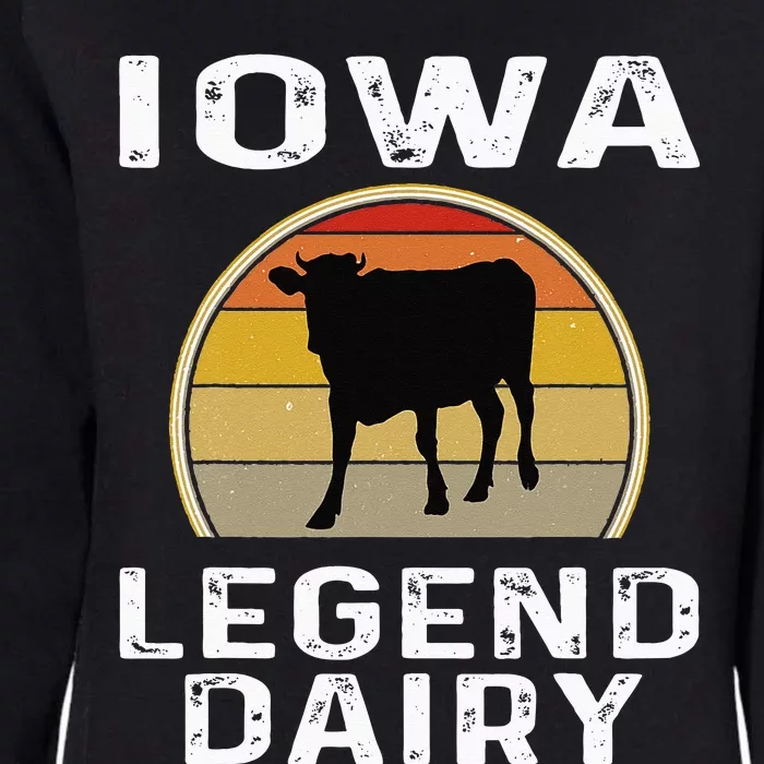 Iowa Dairy Farmer Legend Dairy Cow Cattle Funny Retro Sunset Womens California Wash Sweatshirt