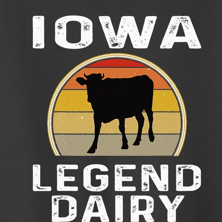 Iowa Dairy Farmer Legend Dairy Cow Cattle Funny Retro Sunset Toddler T-Shirt