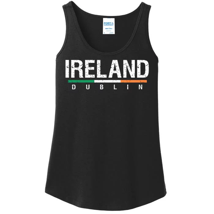 Ireland Dublin Flag Ladies Essential Tank