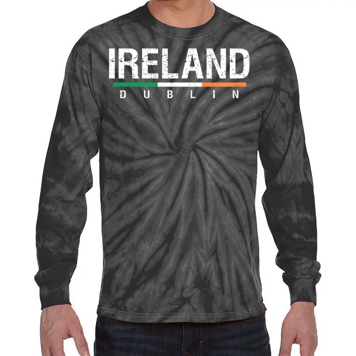 Ireland Dublin Flag Tie-Dye Long Sleeve Shirt