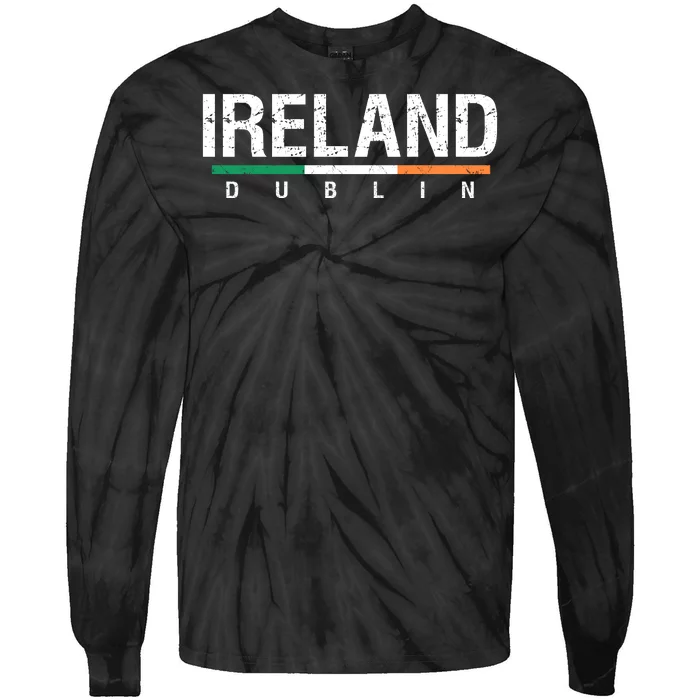 Ireland Dublin Flag Tie-Dye Long Sleeve Shirt