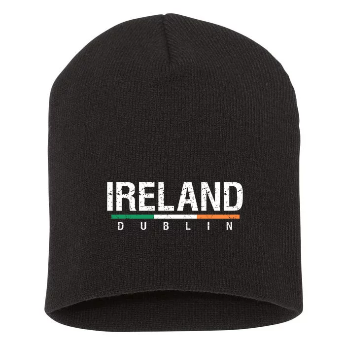 Ireland Dublin Flag Short Acrylic Beanie