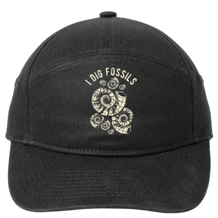 I Dig Fossils Ammonite Fossil 7-Panel Snapback Hat