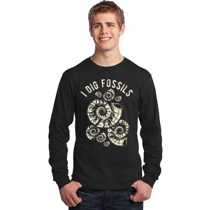 I Dig Fossils Ammonite Fossil Tall Long Sleeve T-Shirt