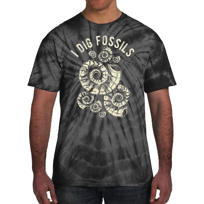 I Dig Fossils Ammonite Fossil Tie-Dye T-Shirt