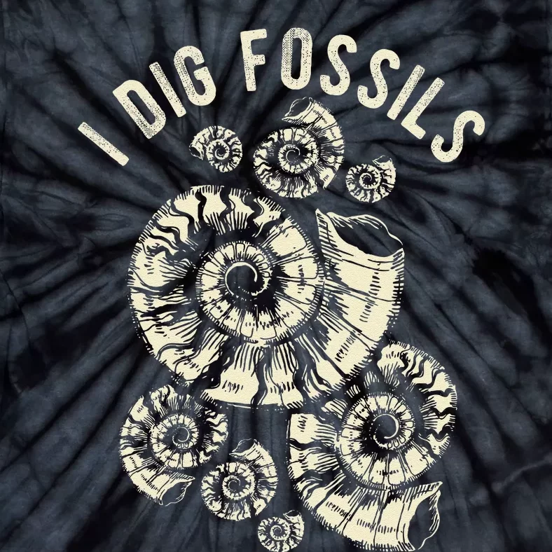 I Dig Fossils Ammonite Fossil Tie-Dye T-Shirt