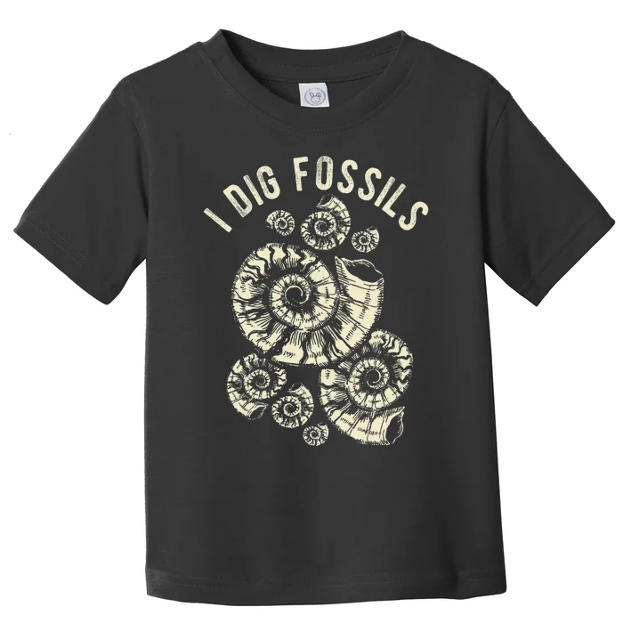 I Dig Fossils Ammonite Fossil Toddler T-Shirt