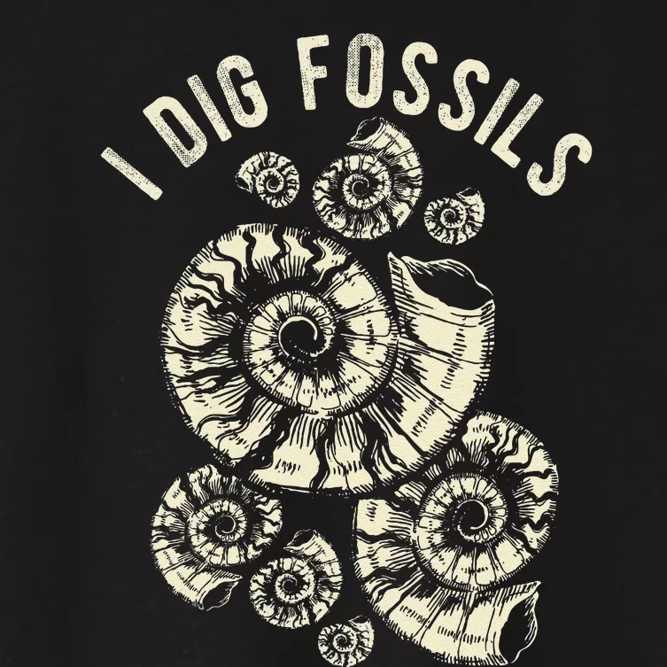 I Dig Fossils Ammonite Fossil Women's Crop Top Tee