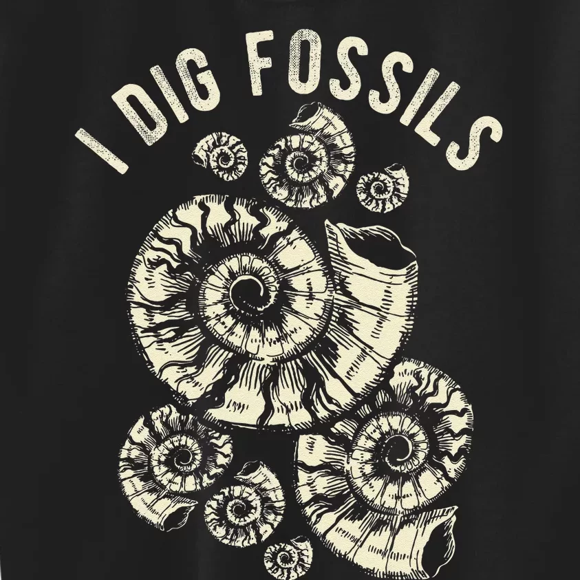 I Dig Fossils Ammonite Fossil Kids Sweatshirt