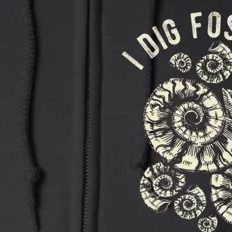 I Dig Fossils Ammonite Fossil Full Zip Hoodie