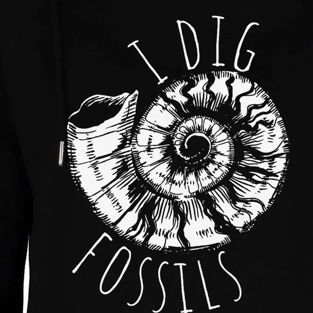 I Dig Fossils Ammonite Fossil Paleontology Womens Funnel Neck Pullover Hood