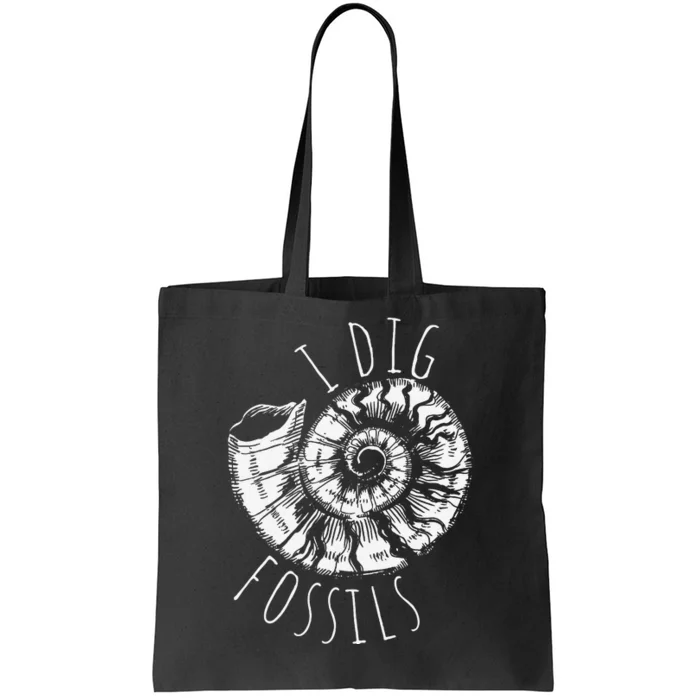 I Dig Fossils Ammonite Fossil Paleontology Tote Bag