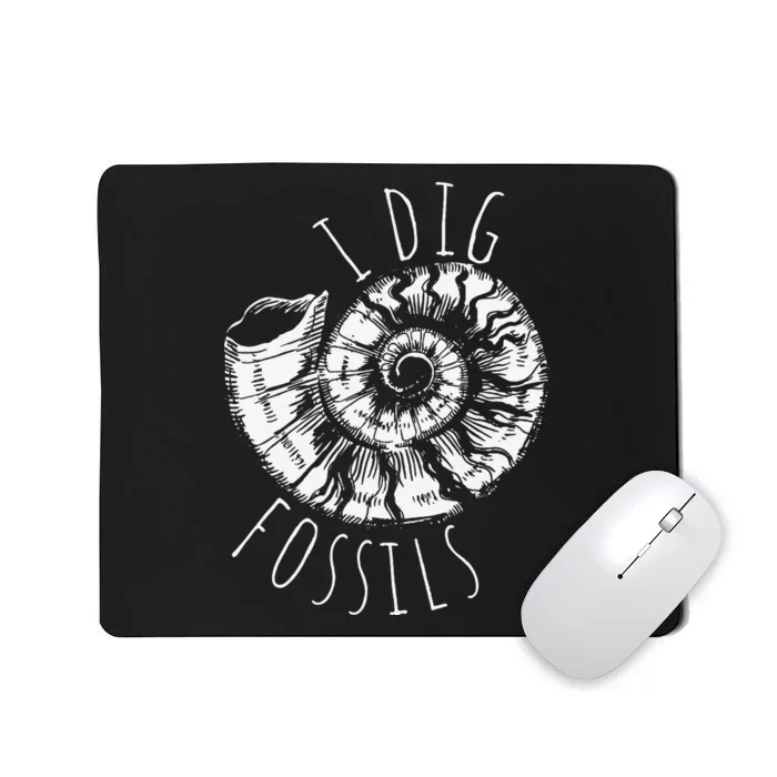 I Dig Fossils Ammonite Fossil Paleontology Mousepad