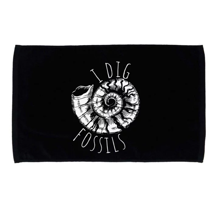 I Dig Fossils Ammonite Fossil Paleontology Microfiber Hand Towel