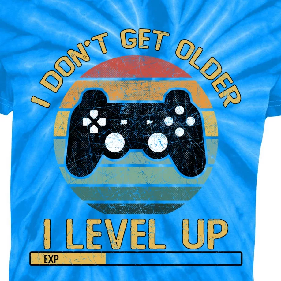 I Dont Get Older Level Exp Up Gaming Gamer Birthday Gift Kids Tie-Dye T-Shirt