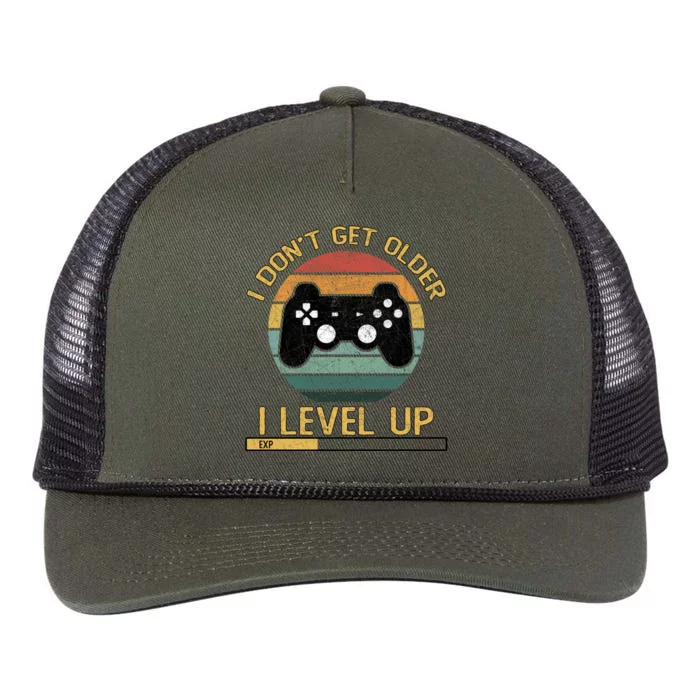 I Dont Get Older Level Exp Up Gaming Gamer Birthday Gift Retro Rope Trucker Hat Cap