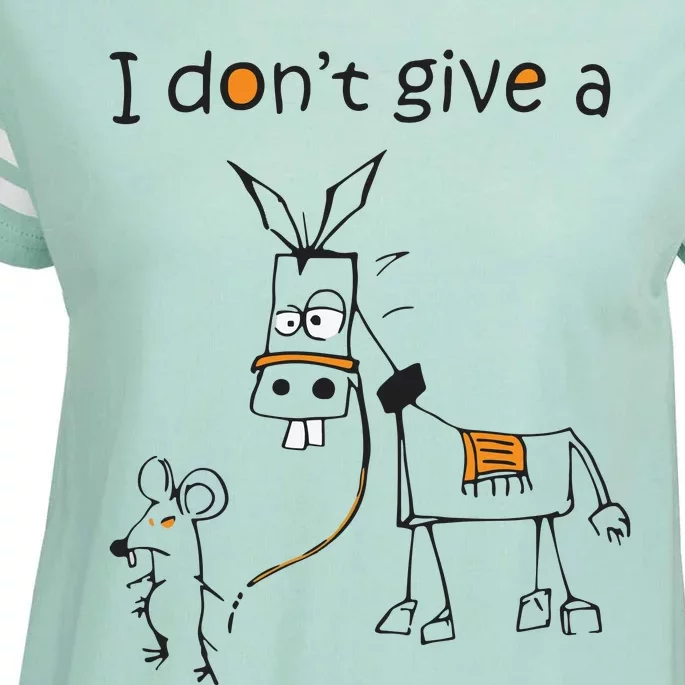 I Dont Give A Rat Ass Donkey And Mouse Walking Funny VNeck Enza Ladies Jersey Football T-Shirt