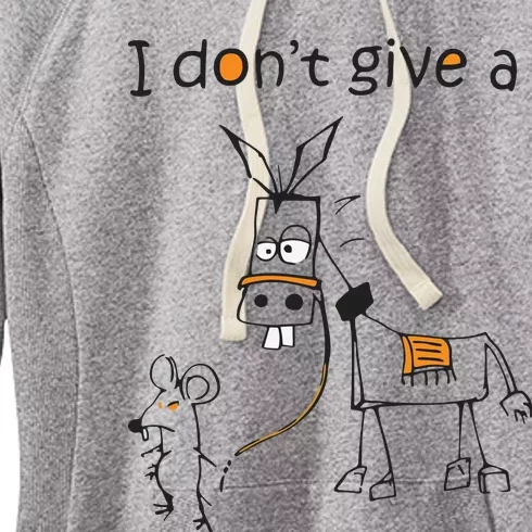 I Dont Give A Rat Ass Donkey And Mouse Walking Funny VNeck Women's Fleece Hoodie