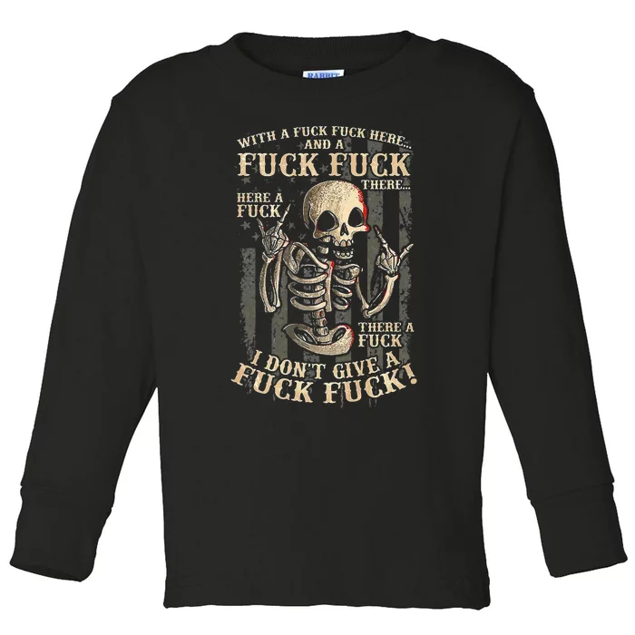 I DonT Give A Fuck Fuck Toddler Long Sleeve Shirt