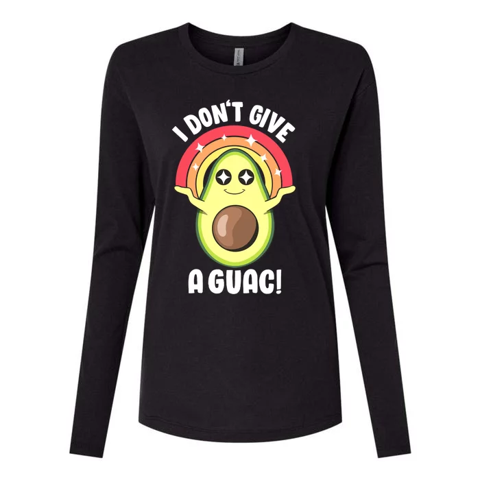 I Dont Give A Guac Cute Love Avocado Guacamole Funny Vegan Gift Womens Cotton Relaxed Long Sleeve T-Shirt