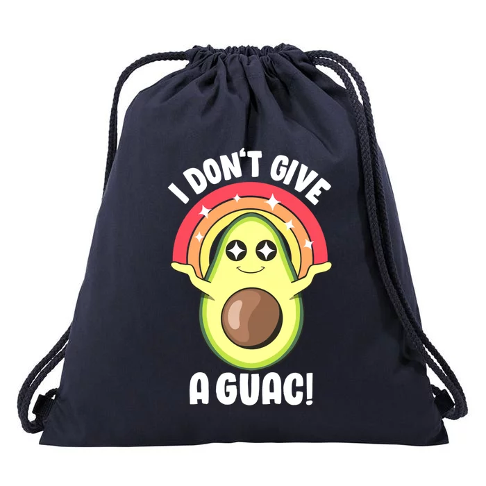 I Dont Give A Guac Cute Love Avocado Guacamole Funny Vegan Gift Drawstring Bag