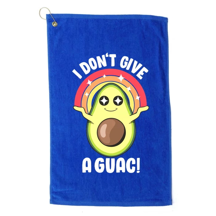 I Dont Give A Guac Cute Love Avocado Guacamole Funny Vegan Gift Platinum Collection Golf Towel