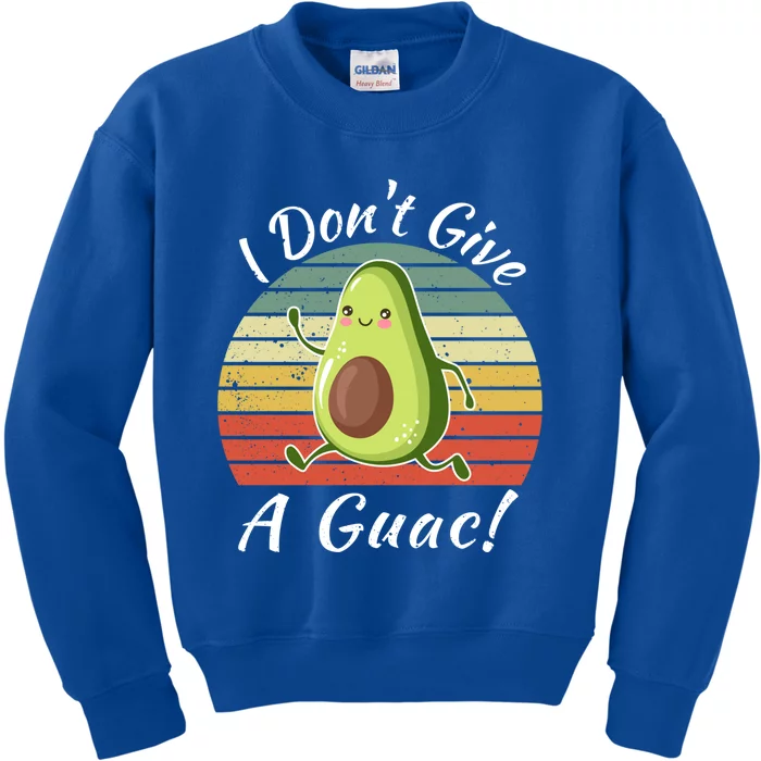 I Dont Give A Guac Funny Avocado Vegan Vintage Meaningful Gift Kids Sweatshirt