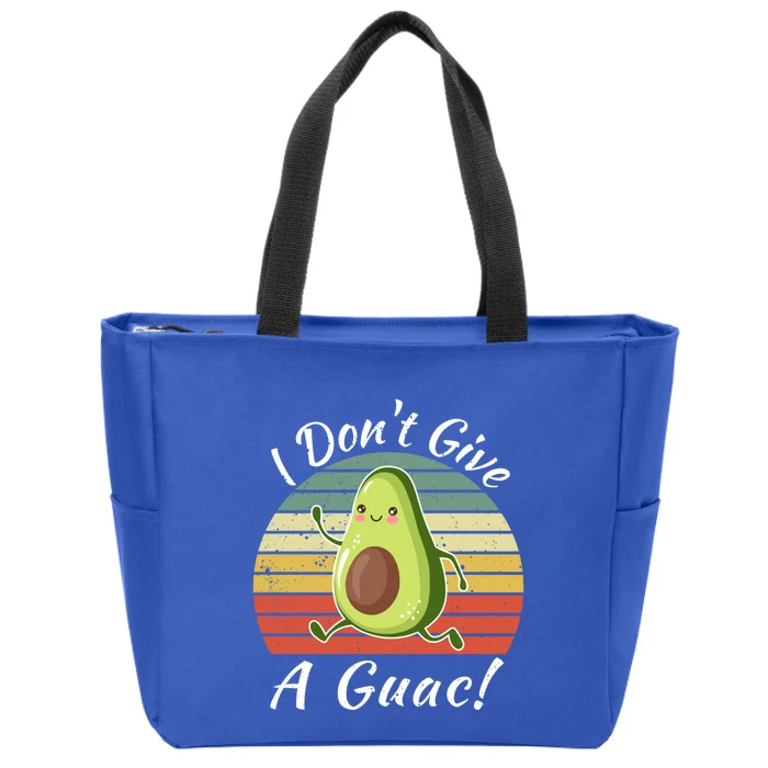 I Dont Give A Guac Funny Avocado Vegan Vintage Meaningful Gift Zip Tote Bag