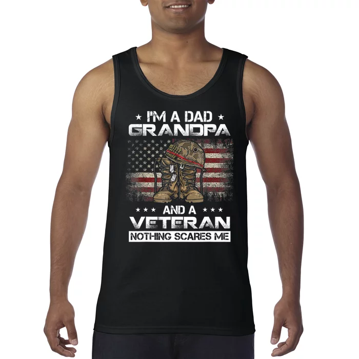 I'm Dad Grandpa And A Veteran Proud Us Grandpa Dad Veteran Tank Top