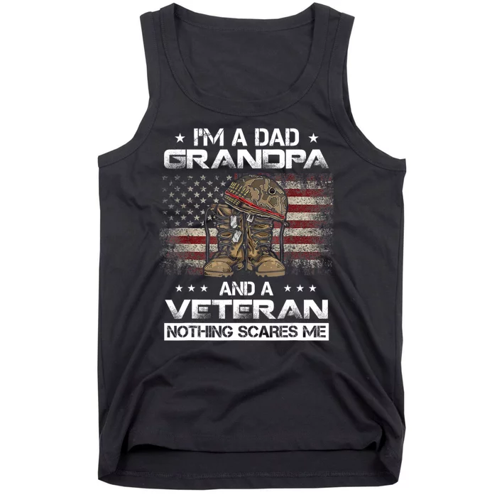 I'm Dad Grandpa And A Veteran Proud Us Grandpa Dad Veteran Tank Top