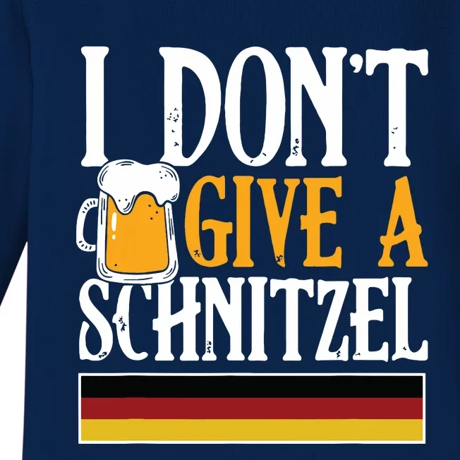 I Dont Give A Schnitzel German Beer Wurst Funny Oktoberfest Baby Long Sleeve Bodysuit