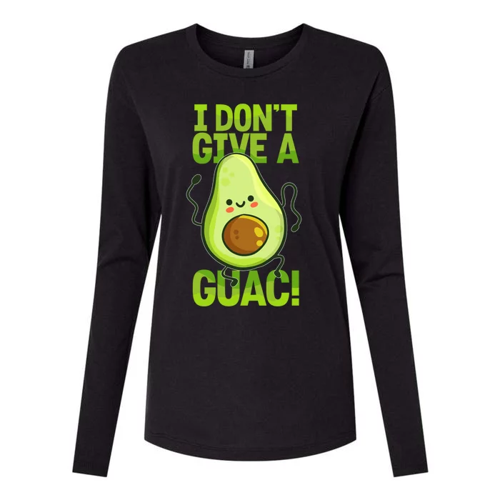 I Dont Give A Guac Guacamole Vegan Avocado Gift Womens Cotton Relaxed Long Sleeve T-Shirt