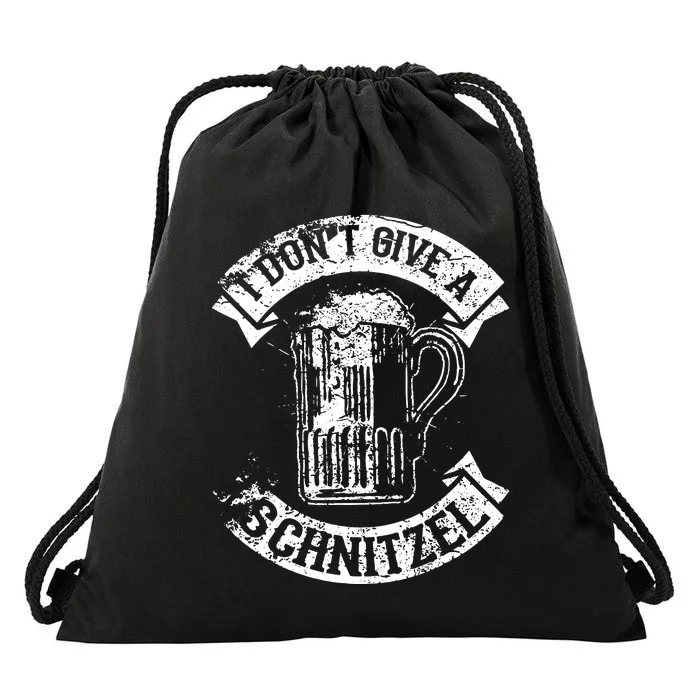 I Dont Give A Schnitzel Funny Saying German Pride Drawstring Bag