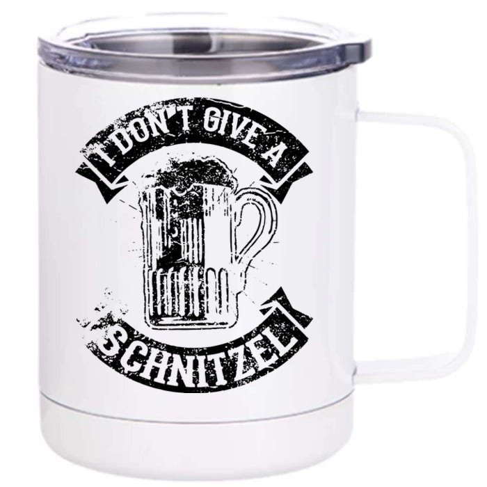 I Dont Give A Schnitzel Funny Saying German Pride Front & Back 12oz Stainless Steel Tumbler Cup