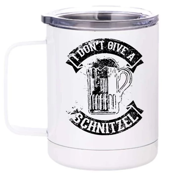 I Dont Give A Schnitzel Funny Saying German Pride Front & Back 12oz Stainless Steel Tumbler Cup