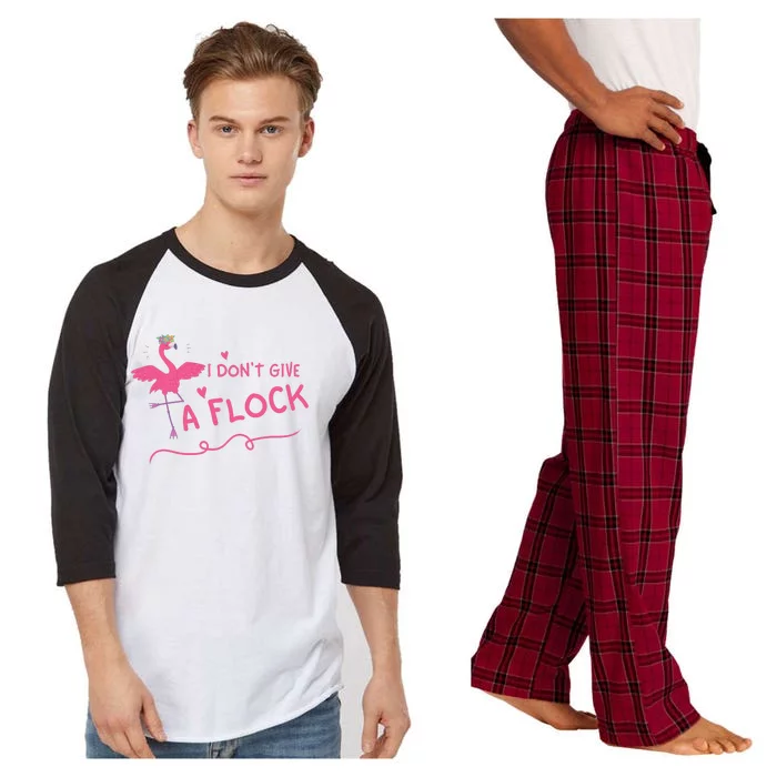 I Don't Give A Flock Funny Flamingo Raglan Sleeve Pajama Set