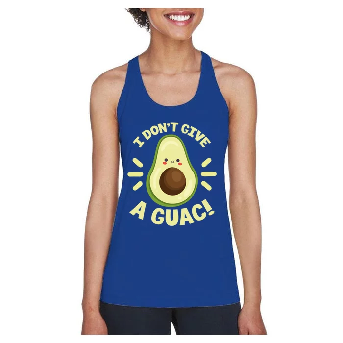 I Dont Give A Guac Funny Avocado Guacamole Vegan Kawaii Gift Women's Racerback Tank