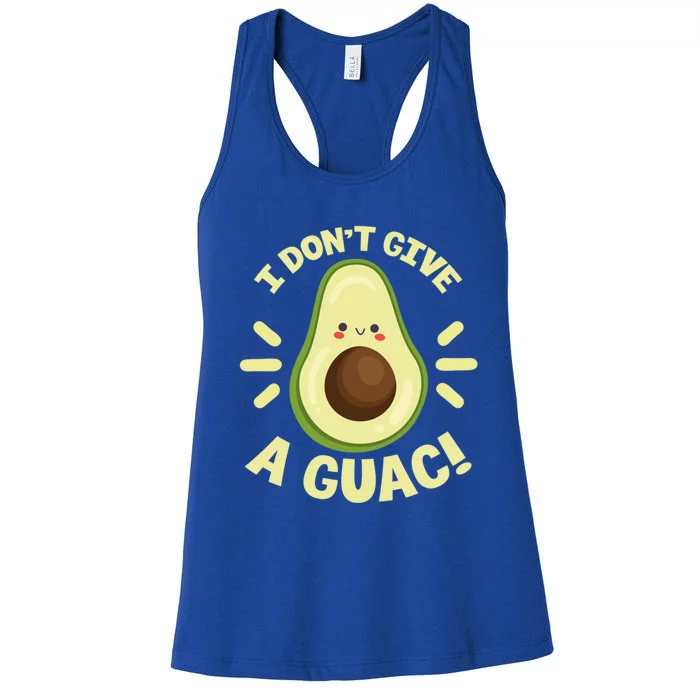 I Dont Give A Guac Funny Avocado Guacamole Vegan Kawaii Gift Women's Racerback Tank