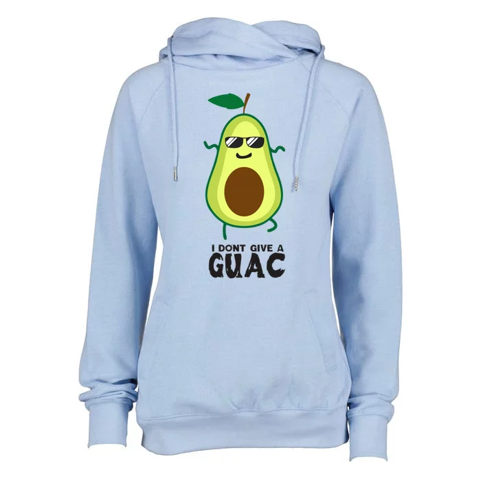 I Dont Give A Guac Funny Avocado Guacamole Vegan Gift Womens Funnel Neck Pullover Hood